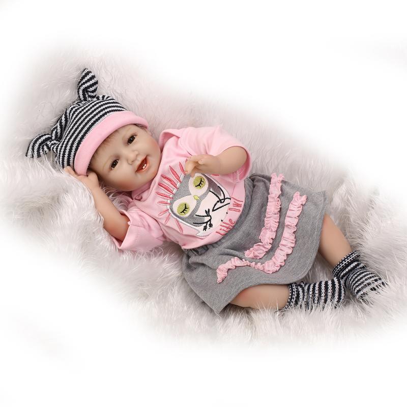 Adorable Smiling Baby Doll with Teeth - Kawaii Role-Playing Toy & Wedding Gift 55 cm