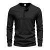 American Spring and Autumn Men's Outdoor Leisure Light Luxury Simple Commuting Henley Long Sleeve Bottoming Shirt