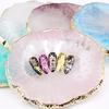 Creative Golden Edge Resin Nail Color Palette Mixing Drawing Paint Manicure Display Holder for DIY