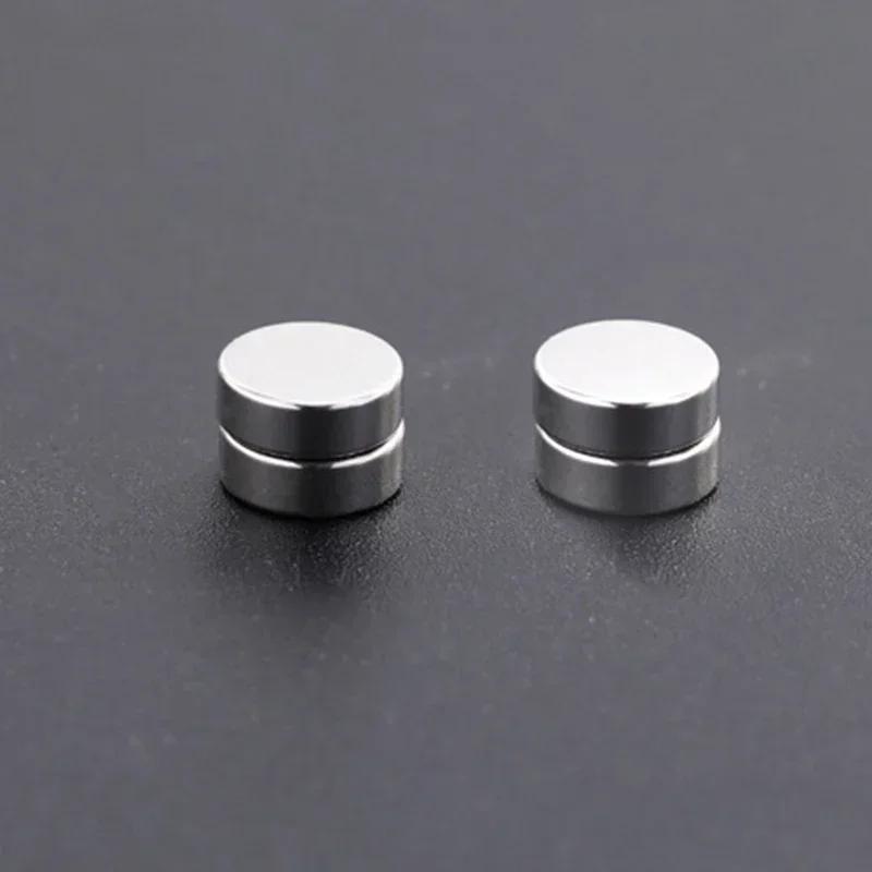 1/3Pairs Magnetic Stud Earrings Men and Women Black CZ Magnet Non-piercing Clip Earring Round Magnet Earring Without Piercing