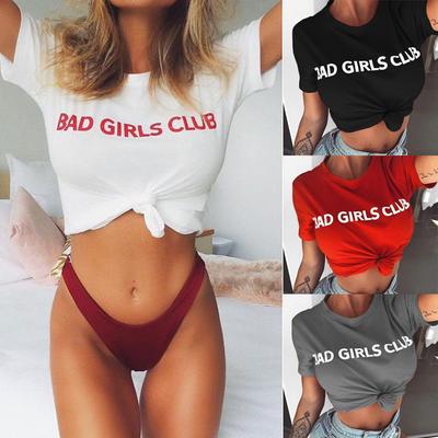 Womens Tank Tops Daddy Print Casual Short Sleeve Shirts Slim Fit Blouse Crop Tops