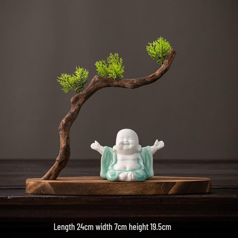 Solid Wood Root Carving Ornaments: Natural Zen Base for Home Decor