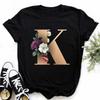 Tricou cu imprimeu ABCDE cu alfabet englezesc pentru femei, noi de vară, cupluri iubitori, tricou pentru femei Harajuku, ocazional, negru, tricou, tricouri