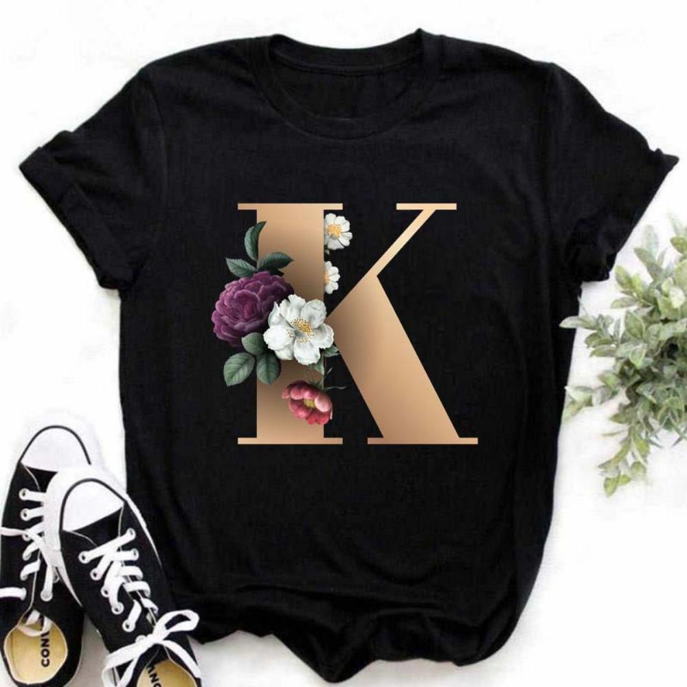 Tricou cu imprimeu ABCDE cu alfabet englezesc pentru femei, noi de vară, cupluri iubitori, tricou pentru femei Harajuku, ocazional, negru, tricou, tricouri