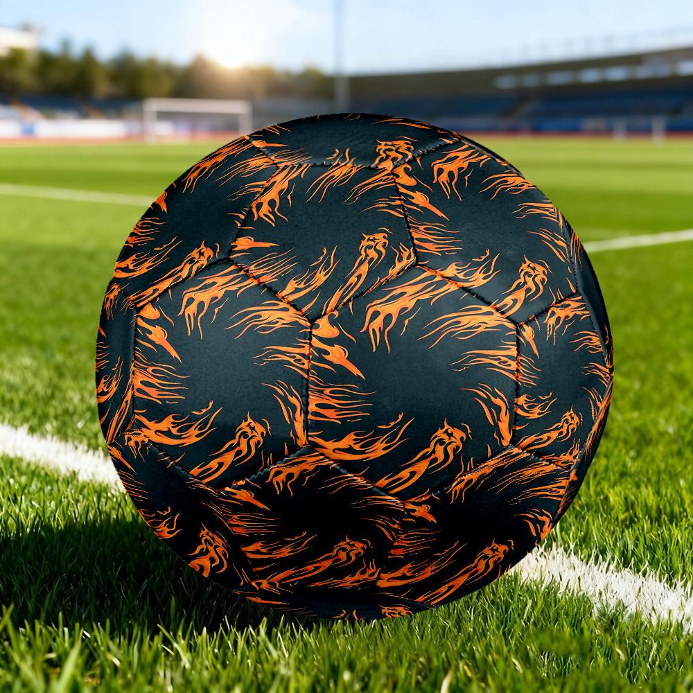 1pc Flame Art Size 5 Soccer Ball Professional Match Training Football Indoor &Outdoor Sports Ball Lightweight Durable C6511