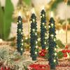 4Pcs LED Flameless Christmas Tree Taper Candles with Remote Control 3D Flame Flickering Window Candlesticks Set