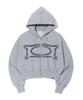 Critic Crop Wormhole Logo Hoodie Zip-Up Melange Gray