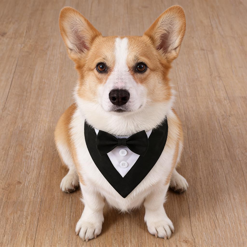 1Pc Pet Bow Tie Collar with Scarf - Perfect for Valentine's Day, Easter & Wedding, Dog Cat Costume Decoration