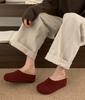 Warm Velvet Cotton Shoes Bag Head Half Slippers Women Lazy Wear a Pedal Casual Shoes Single Shoes Fluffy Shoes Women