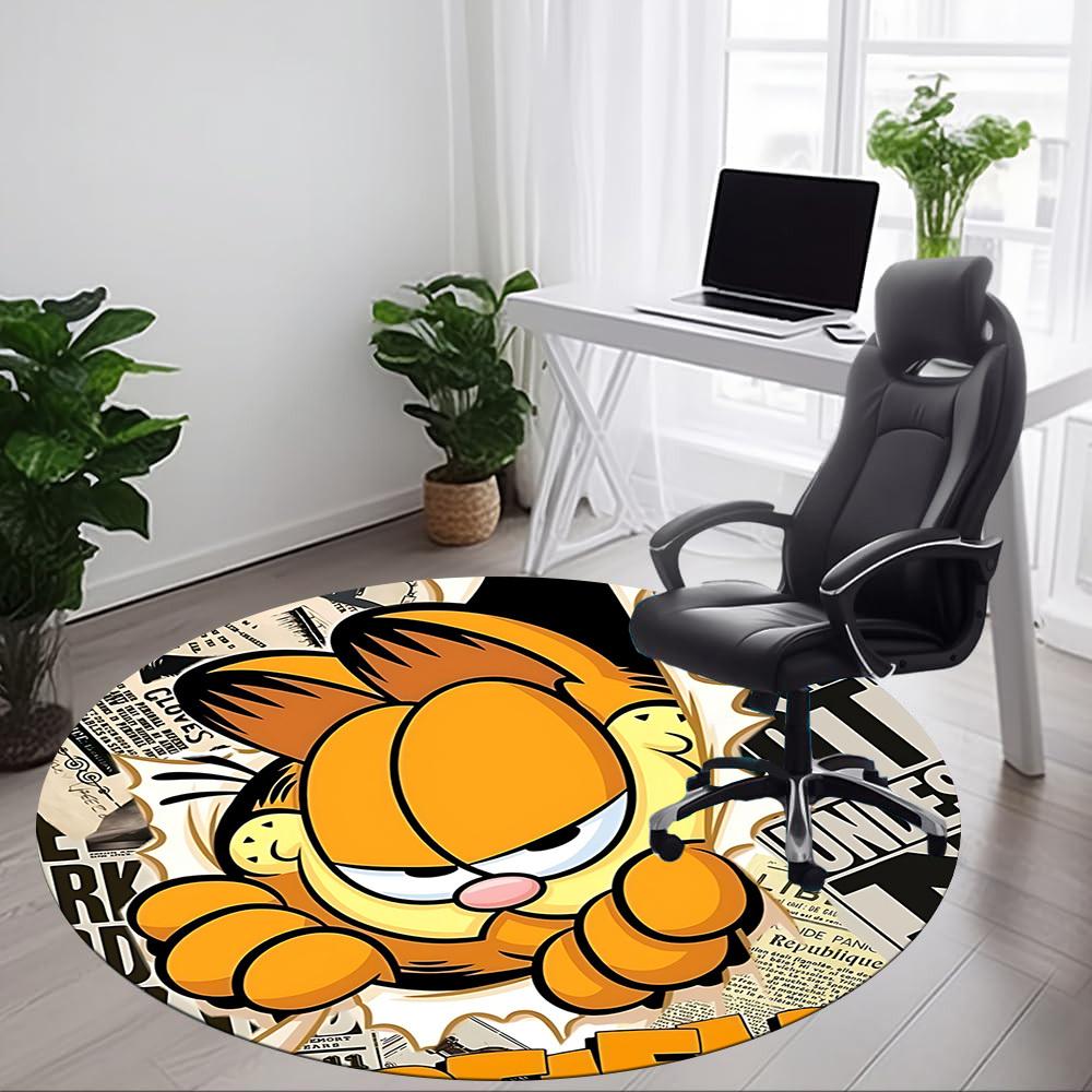 1pc Garfield Office Round Area Rug, Bedroom Living Room Home Decor, Room Deco, Offic A1016078