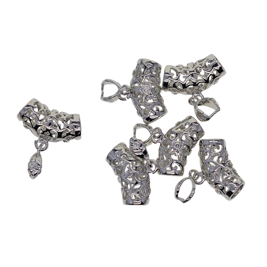 6pcs Leaf Pinch Bails Platinum Plated Chain Holder DIY Jewelry Findings