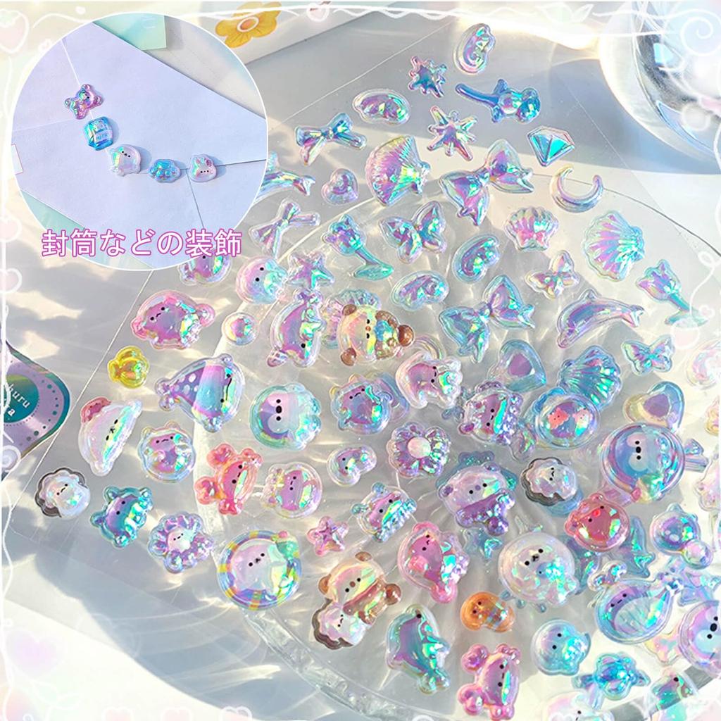 3D Decorativo Vários Brilho Fofo Recompensa Perfeito para Decorar Celular DIY DIY Conta Doméstica e Mais Adesivos, Animais, Ursos, Coelhos, Adesivos,