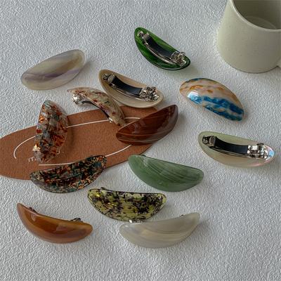 Retro Colorful Acetate Hair Clips Women Elegant Exquisite Barrettes Hair Accessories for Girls Ponytail Hairpins