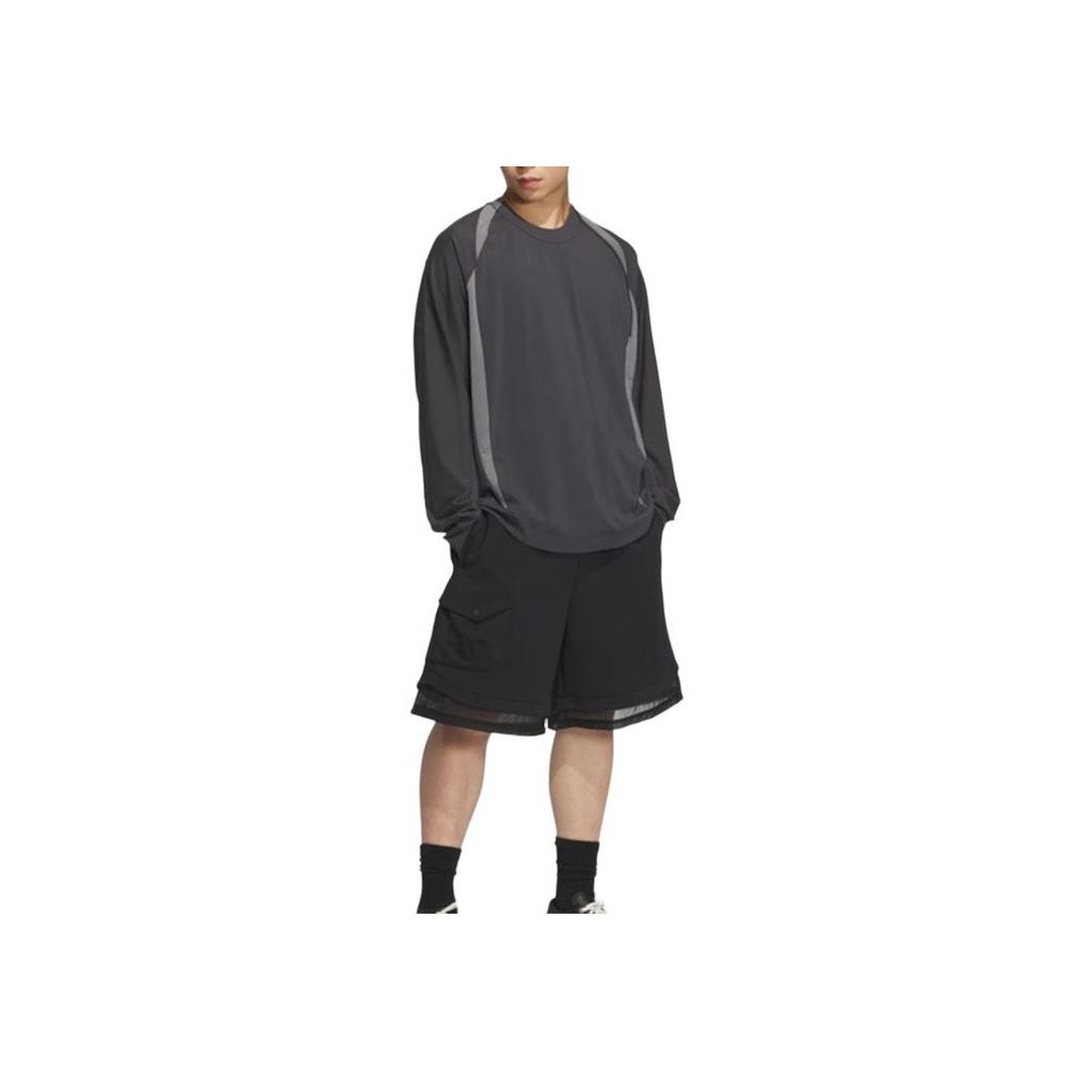 adidas Fustl Langarm T-Shirt Mode Bequem Vielseitig Herren Tops Grau JM6243