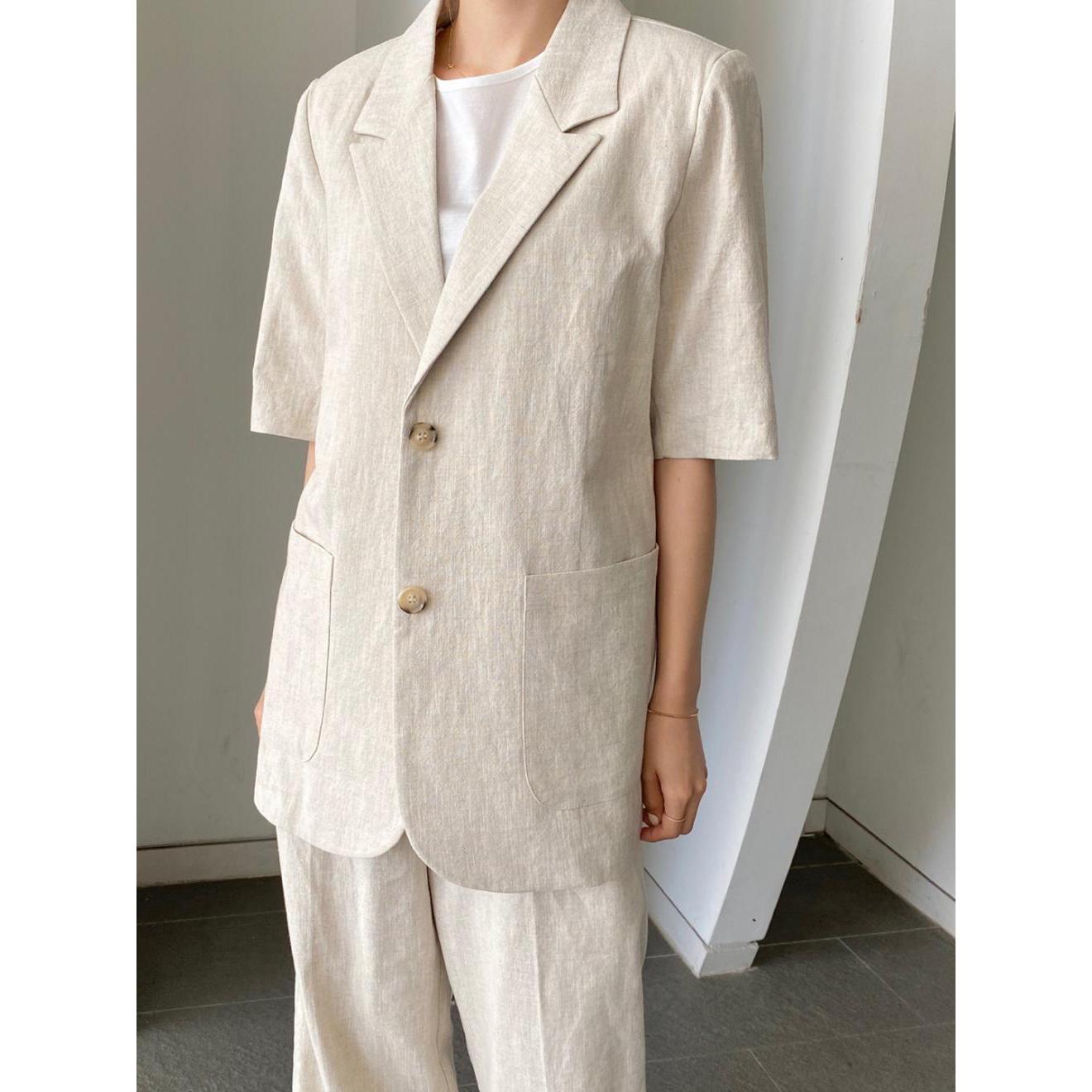 

Женский пиджак, однотонный свободный кардиган с одной пуговицей, рукав три четверти с лацканами, OL, деловой стиль, карманы, женский костюм, пальто большого размера one size бежевый