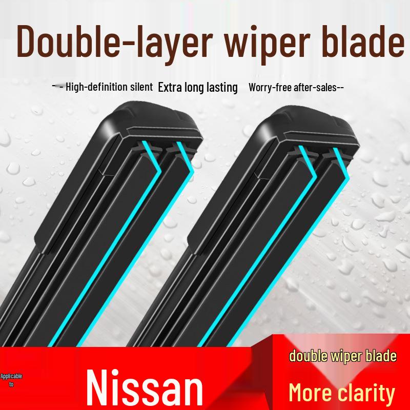 Frameless Dual Rubber Wiper for Sylphy, Qashqai, Livina, Tiida, Sunny, Teana, X-Trail Models