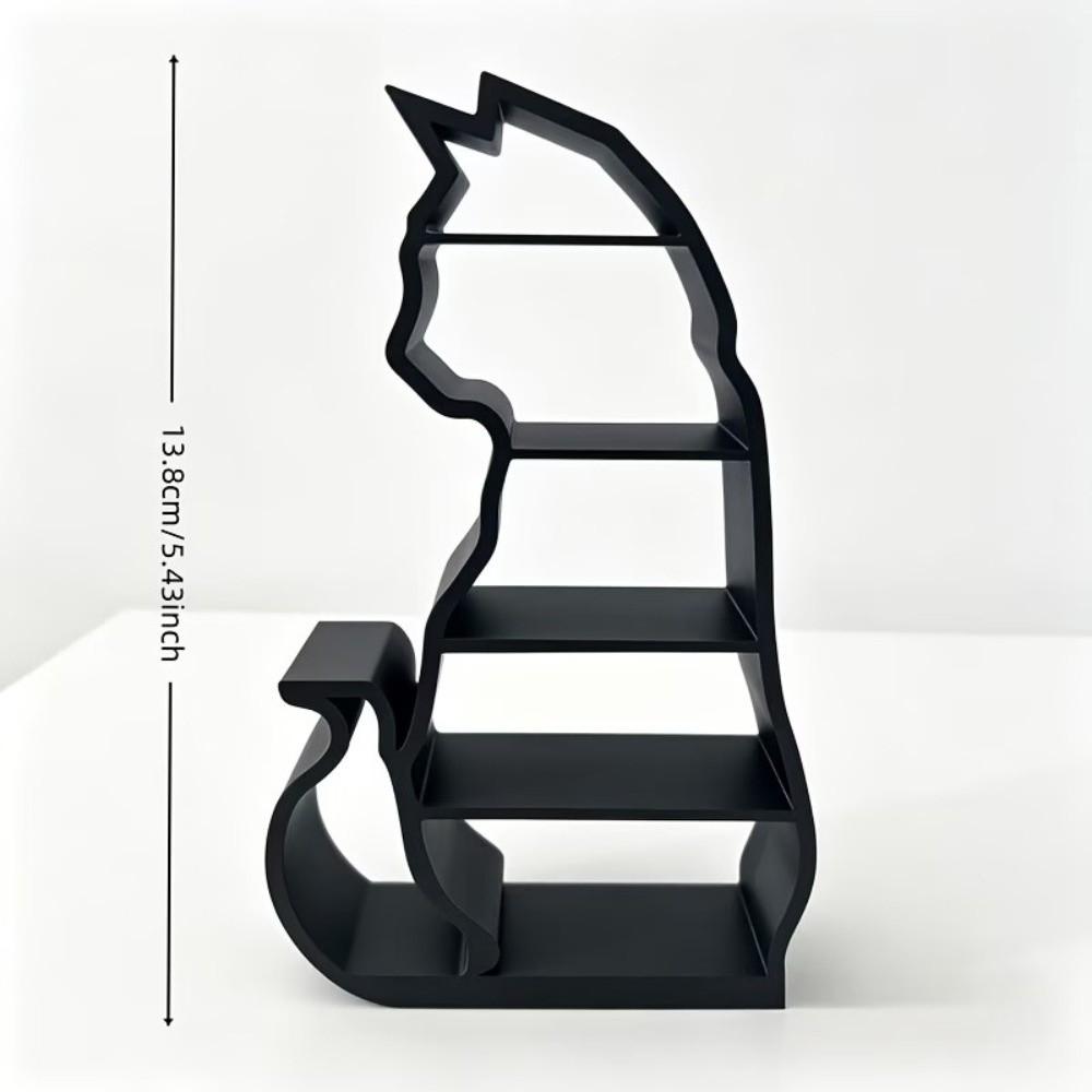 Scene Decoration Cat Mini Display Shelf Cat Shaped Dollhouses Layered Figurine Dollhouses