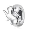 WOSTU 925 Sterling Silver Sweet Pink Cat Claw Charms Love Heart Pet Animal Beads Fit Original Bracelet Bangle DIY Jewelry Making