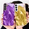 The golden silk of waves For Samsung S26 S22 S8 S9 S10 S20 Ultra S21 Pro S22 Plus S23 FE S24Ultra S25 Edge S24+ Glass Phone Case