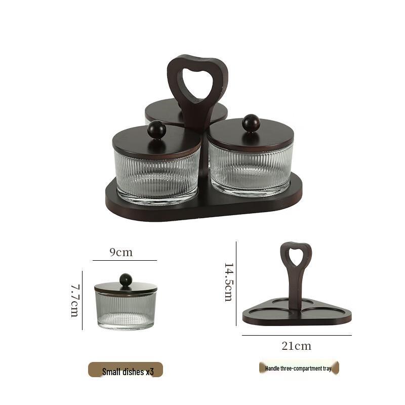 

Japanese Style Divided Glass Serving Platter Set