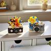 Cute Camera with flower model Micro Building Block Mini Diamond Model Brick Toy for Children Desk Decoration