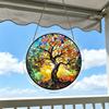 Acryl Puzzlesonnensammler, Lebensbaum/Blumen im Buntglas-Stil Fensterhänge-Dekoration, DIY Sonnensammler-Set für Zuhause, Garten