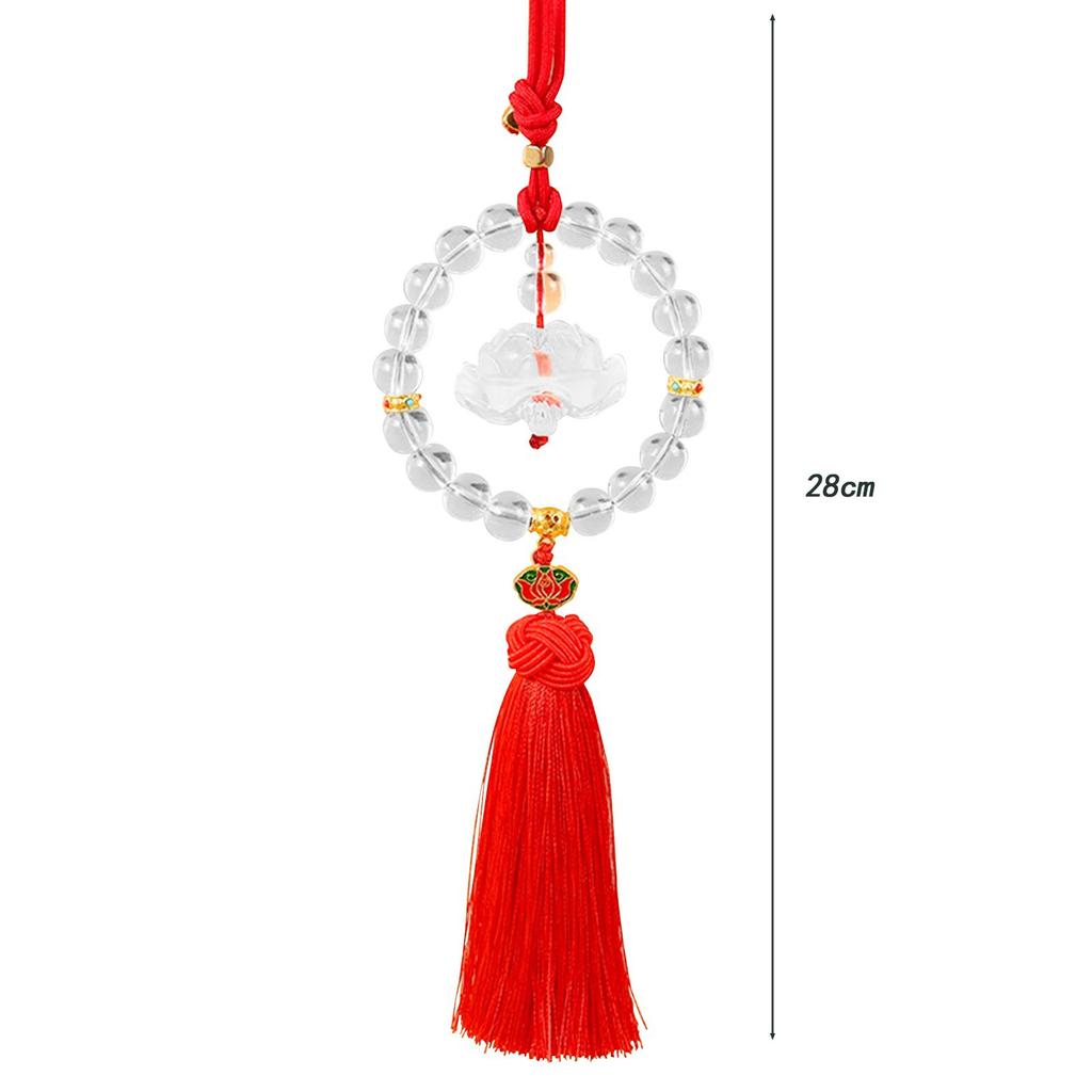 Miroir Rétroviseur Suspendu Lotus Gland en Verre Charme de Voiture Ornement pour Intérieur de Voiture et Décoration de Maison