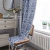 Imanqi Yun Blue Butterfly Jacquard Tassel Semi-Blackout Curtains for Kitchen or Bay Window