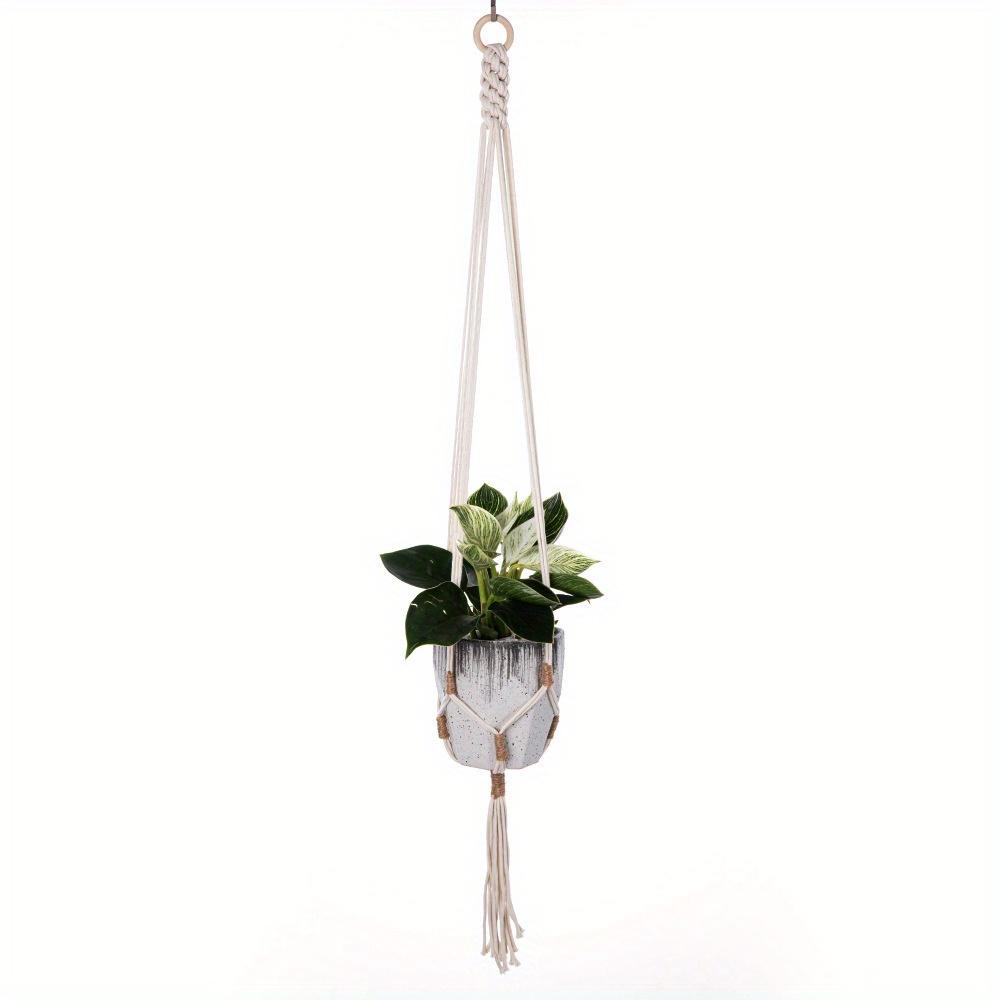 1Pc Hand-woven Gardening Balcony Plant Hanging Rope Hanging Basket Cotton Rope Tassel for Outdoor Patio Garden Home Vase Flower Pot Net Bag Decoration