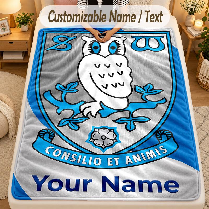 Flannel BlanketSheffield Wednesday FC Custom Name Text Personalized Soft Warm Throw Blanket Home Decor Gift