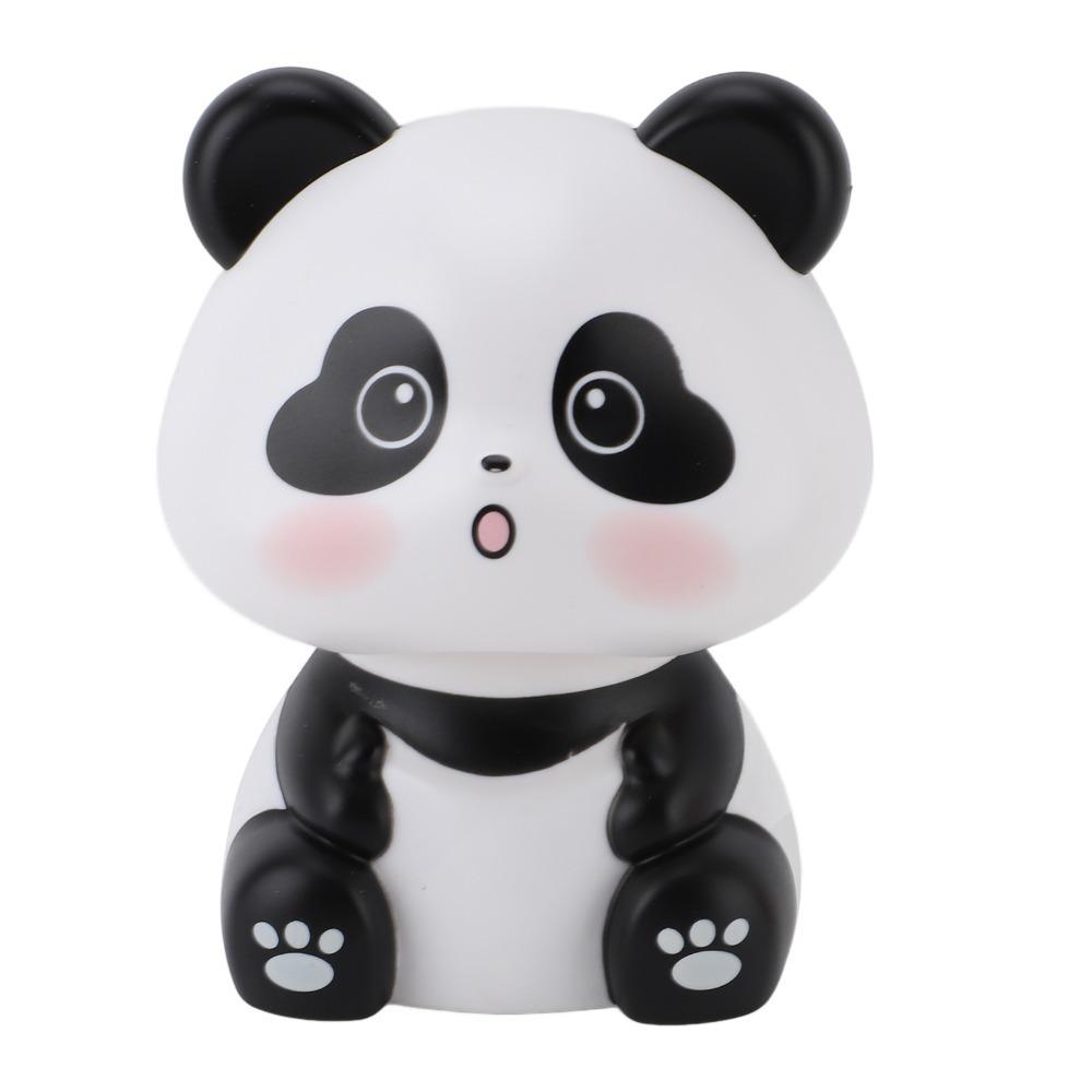 ABS Solar Panda Figurine 3inch Light Operated Panda Decor Car Dashboard Ornament