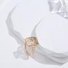 Trend Quadratischer Kristall Blume Damenringe Roségold Farbe Natürlicher Zirkon Ethnisch Brautring Vintage Hochzeitsschmuck