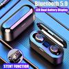 F9 Bluetooth 5.0 ørepropper Trådløse øretelefoner LED-skjermknappkontroll Headset Stereohodetelefoner