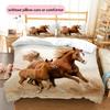 1PC Horse Bedding Quilt Set Quilt Cover Pillowcase Home Decoration Birthday Gift (1 * duvet cover + 2 * pillowcase, without core)