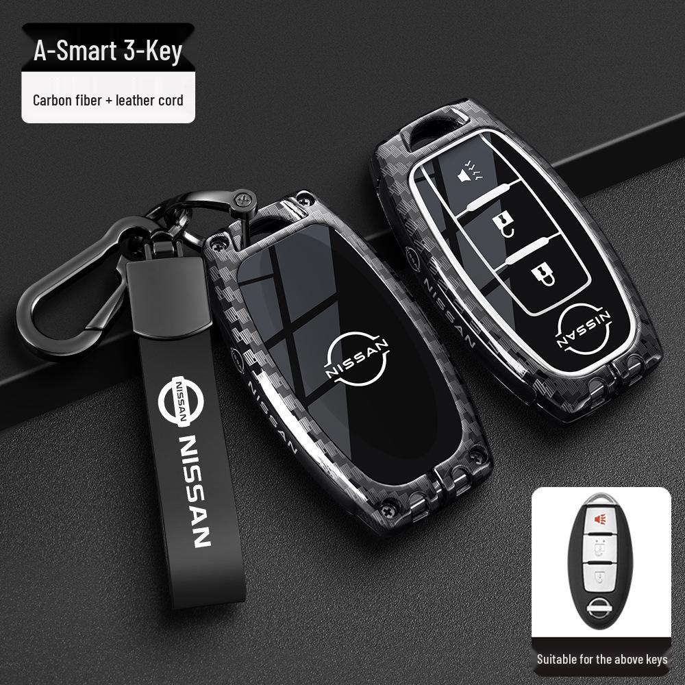 Nissan Schlüsseltasche Abdeckung: Passt für neue Sylphy, Teana, Tiida, Qashqai, X-Trail, Bluebird Modelle, Inklusive Schlüsselanhänger für Männer