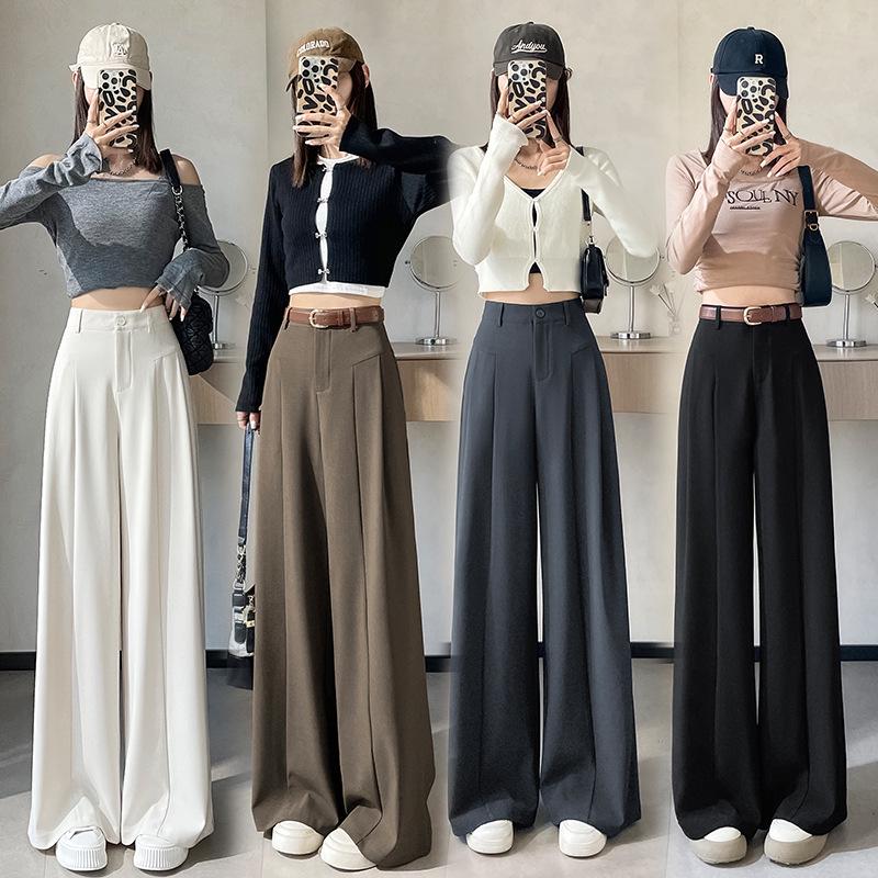 

2025 Весняні Штани з Високою Посадкою Прямого Крою Широкі Штанини Double Extra Large