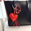 Yogodlns Trendy Faux Leather Heart Keychain Delicate Heart Bag Pendant Ornament Decoration For Charm Gift