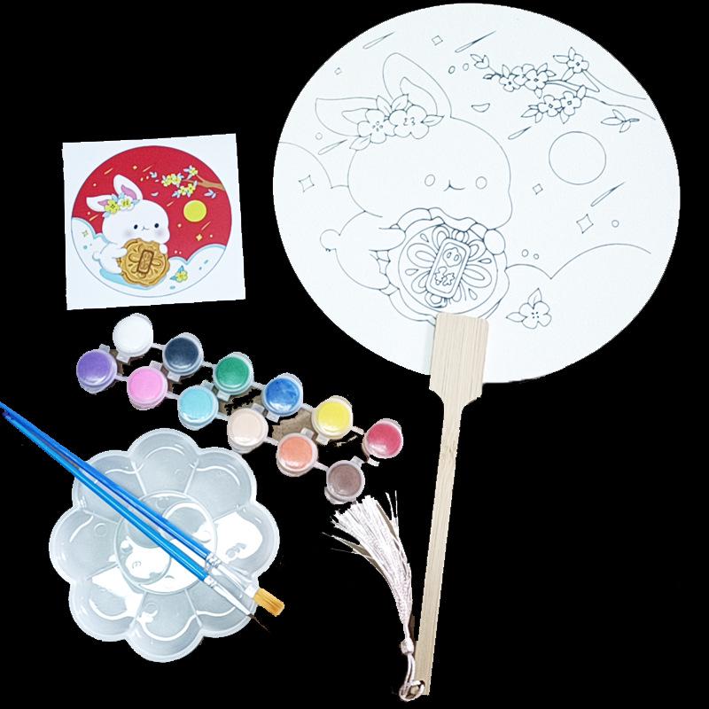 Thickened Rice Paper Round Fan for Chinese Watercolor & Calligraphy: DIY Ancient Ink Painting Kit