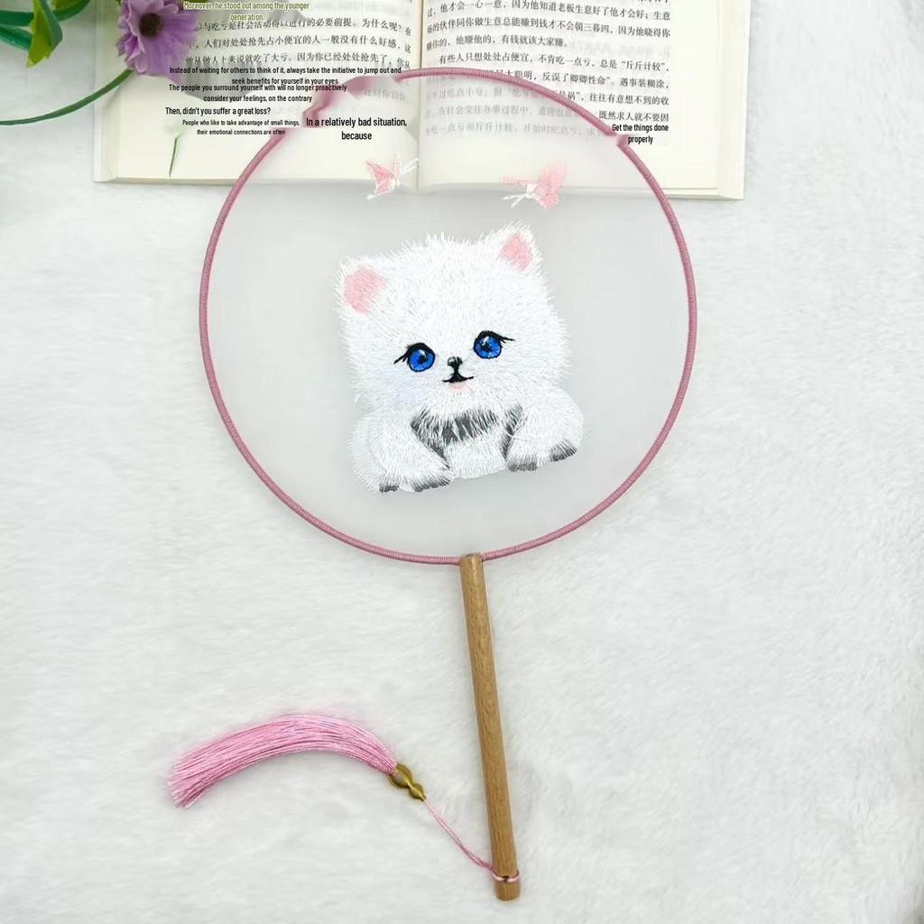 Ancient Style Single-Sided Suzhou Embroidery Dance Fan