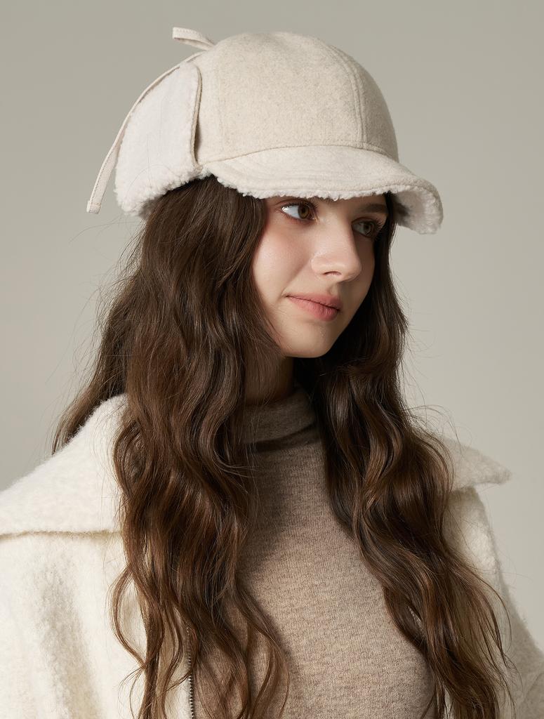 Hwaiteusaenjeu Wool Hair Earmuff Cap (4 Colors)