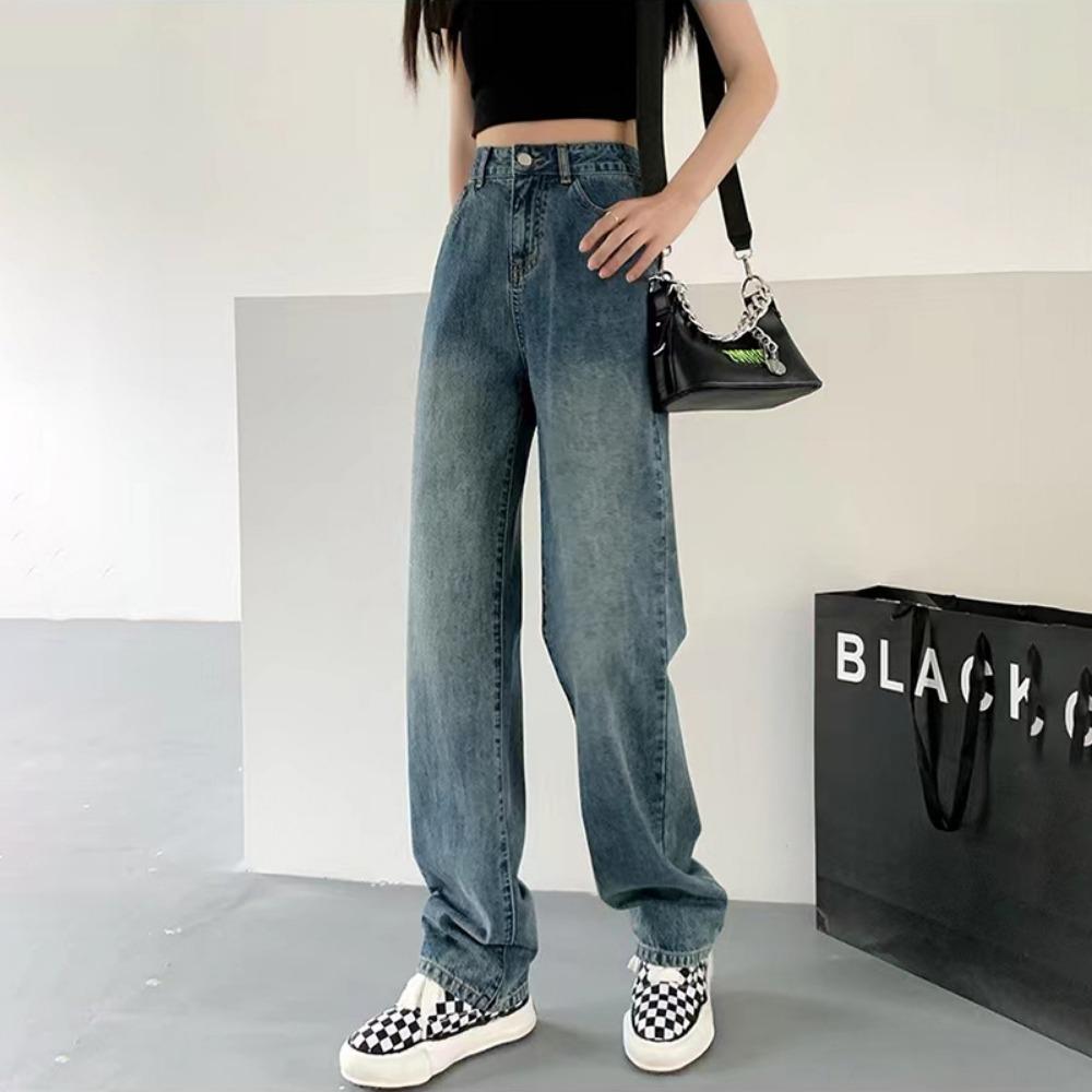 

Jeans Women s Clothing Autumn/Winter 2025 High Waist Retro Blue Straight Pants Loose Wide Leg Mopping Pants Tide 2XL