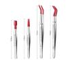 Non Marring Flat Tip Tweezers PVC Coated Rubber Tips Tweezers Accessories Long Bent Tweezers