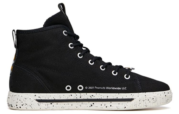 Women's Sneakers SNOOPY x Anta Canvas High top Skateboard Shoes Women's Black