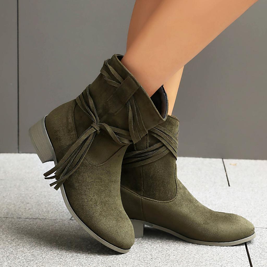 Women's Boots 2026 Autumn/Winter New Product Low Heel Suede Women's Casual Short Boots