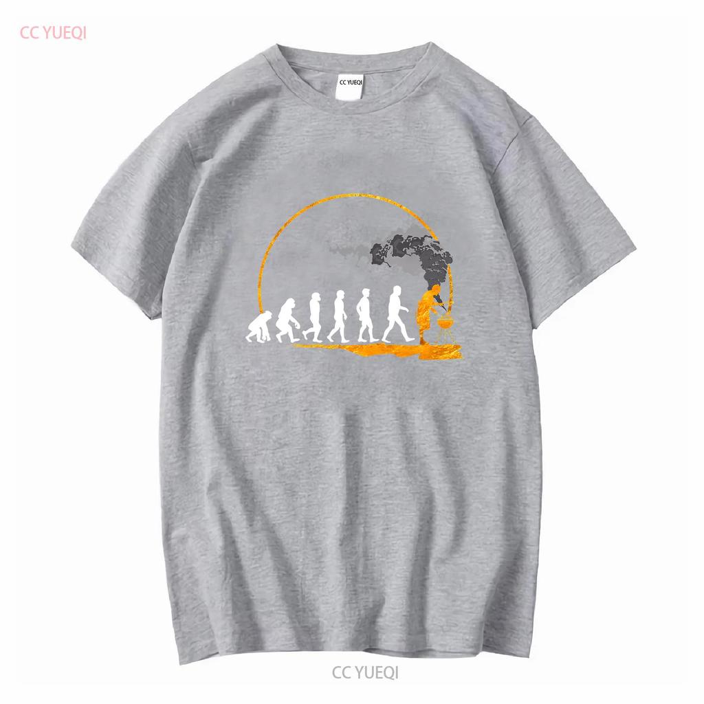NEW LIMITED Mens Grilling Evolution Of The Grill Smoker T Shirt S 3XL vintage Washed graphic Casual fashion Unisex Comfortable