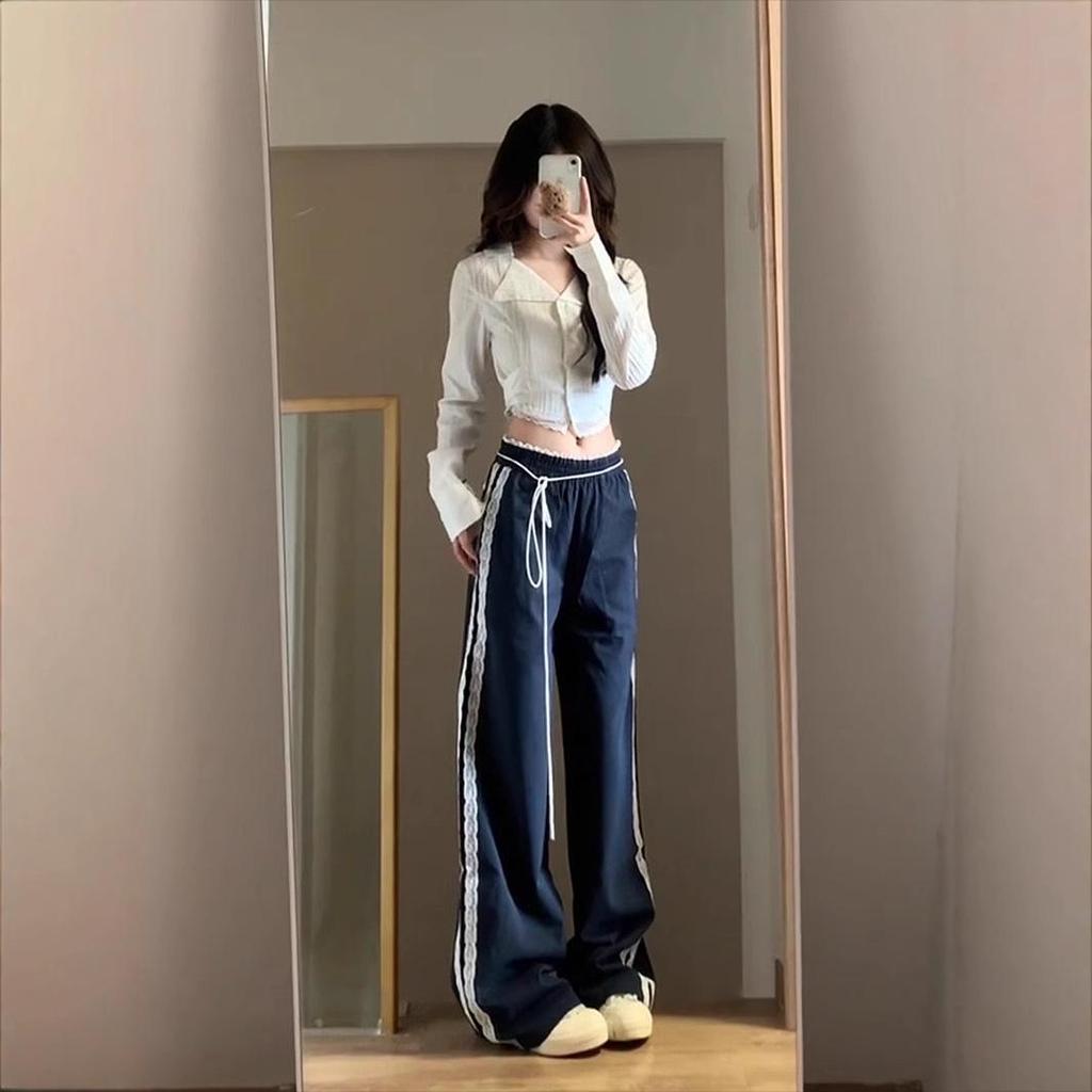 Herbst Neue Damen Spicy Cargo Hose - Locker Geschnittene Gestreifte Freizeithose