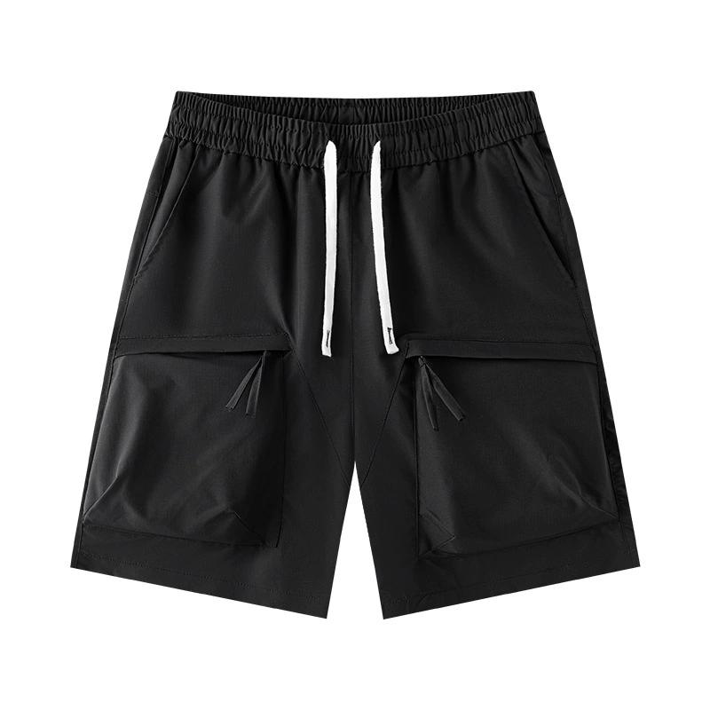 Quick Drying Workwear Shorts for Men, Loose Straight Leg Casual Pocket Five Quarter Pants for Men