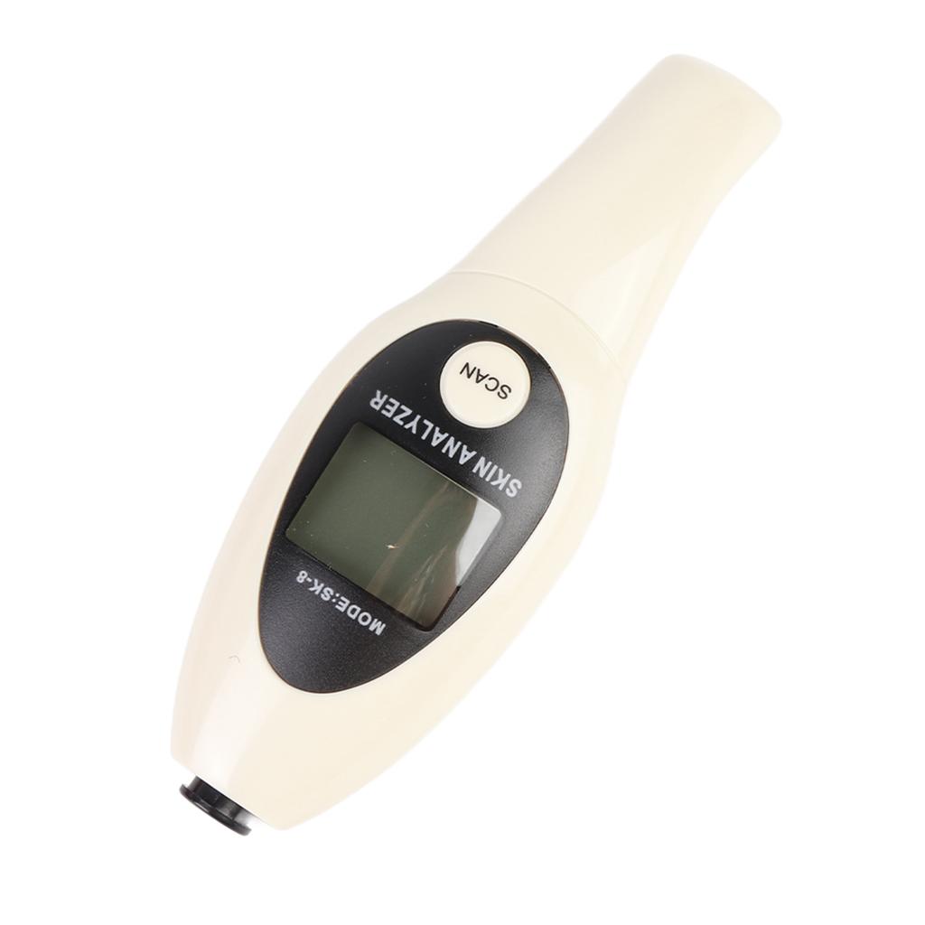 Digital LCD Display Precision Skin Sensor Tester Facial Moisture Water Oil Analyzer (White)