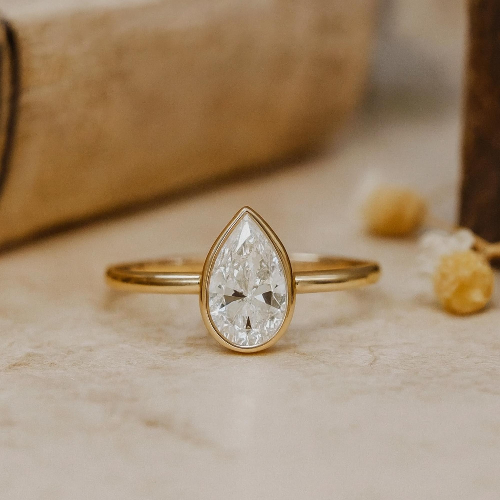 

Кольцо-солитер с кубическим цирконием огранки «груша» | Позолоченная оправа, серебро 925 пробы, обручальное кольцо для женщин | Свадьба, обещание, подарок на годовщину K серебряный