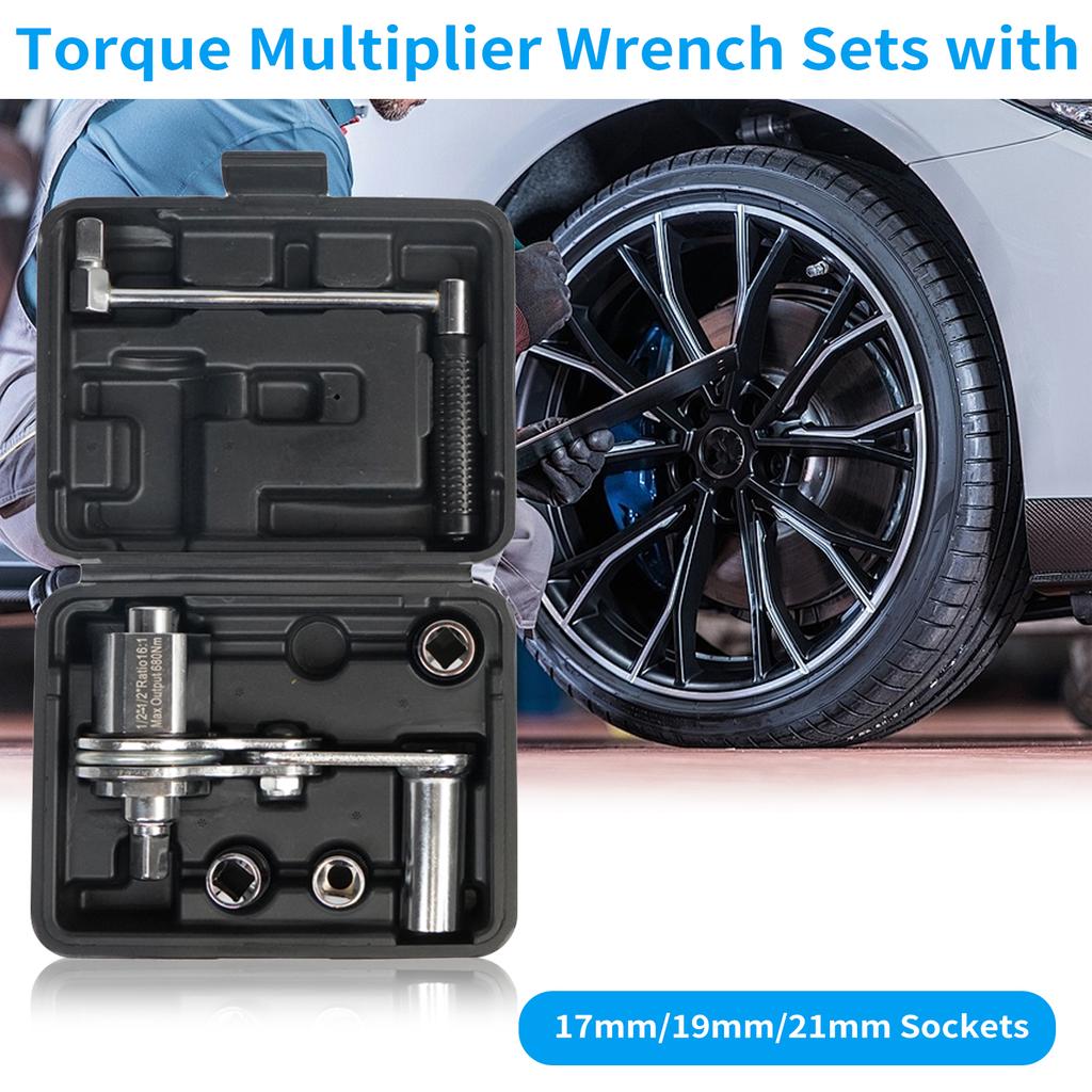 Torque Multiplier Wrench Sets with 17mm19mm21mm Sockets Aluminum Alloy Heavy Duty Torque